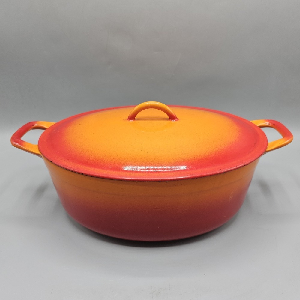 Vintage Descoware Oval Dutch Oven Roaster Cast Iron Made In Belgium 3.5 Quarts